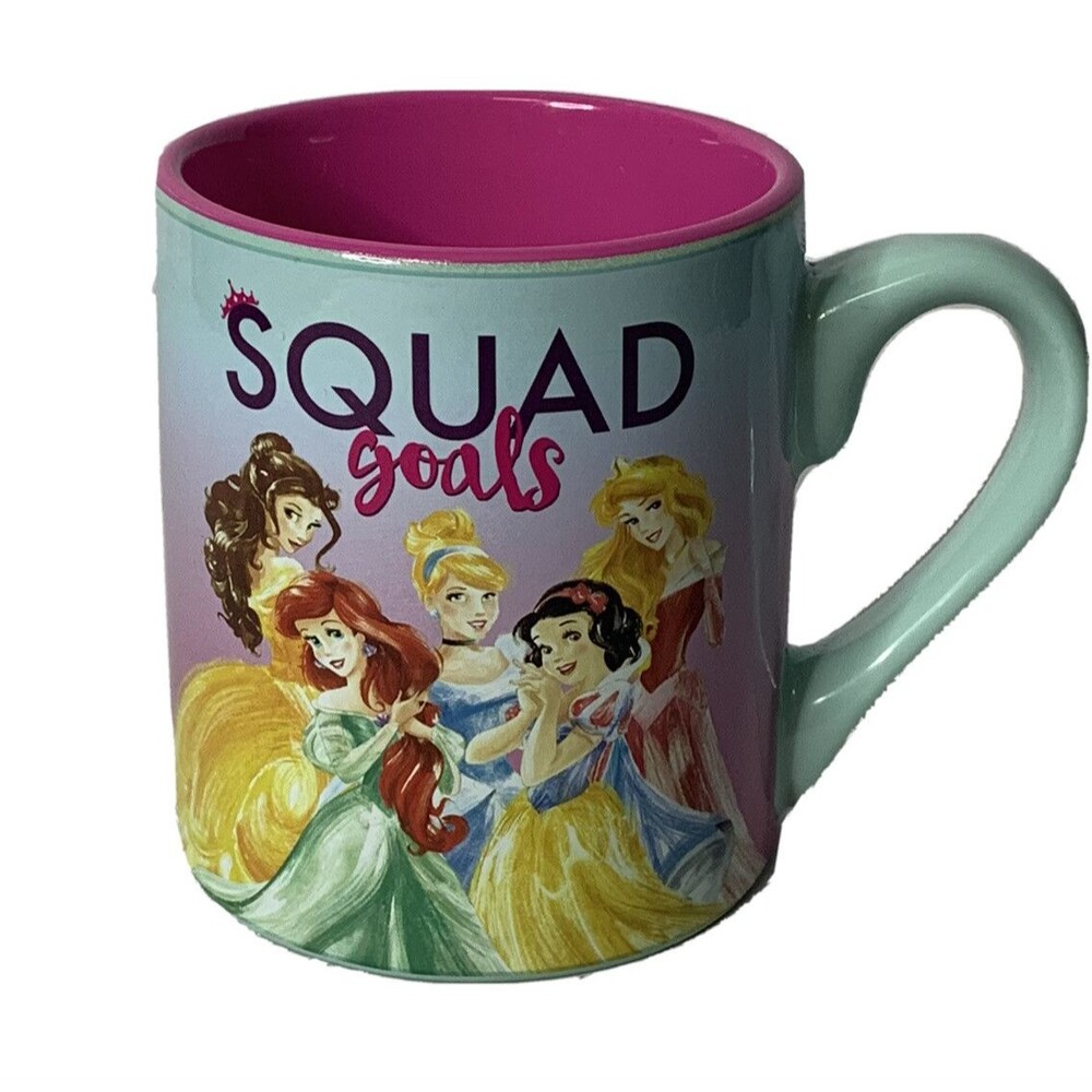 Disney Princesses “Squad Goals” Mug Cup Ariel Aurora Belle Cinderella New